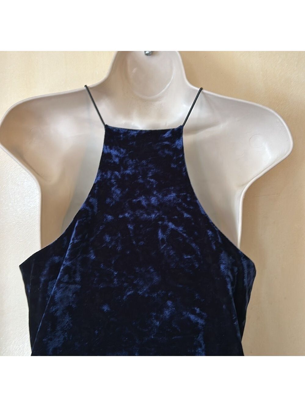 Necessary Objects jewel blue crushed velvet swing dress size M - Picture 5 of 8